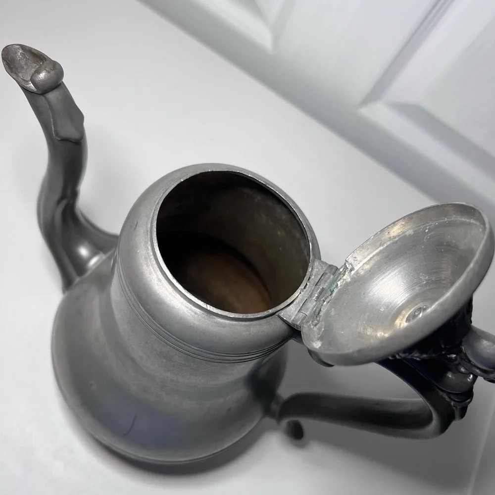 Antique 1850's Pewter Teapot Coffee Pot, Morey & Ober, Boston 9